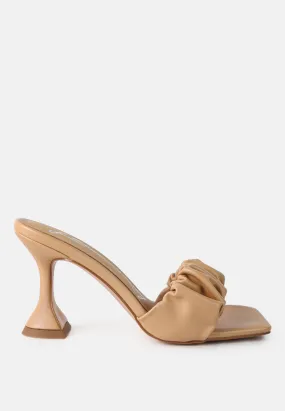 rebel ruched straps spool heel sandals