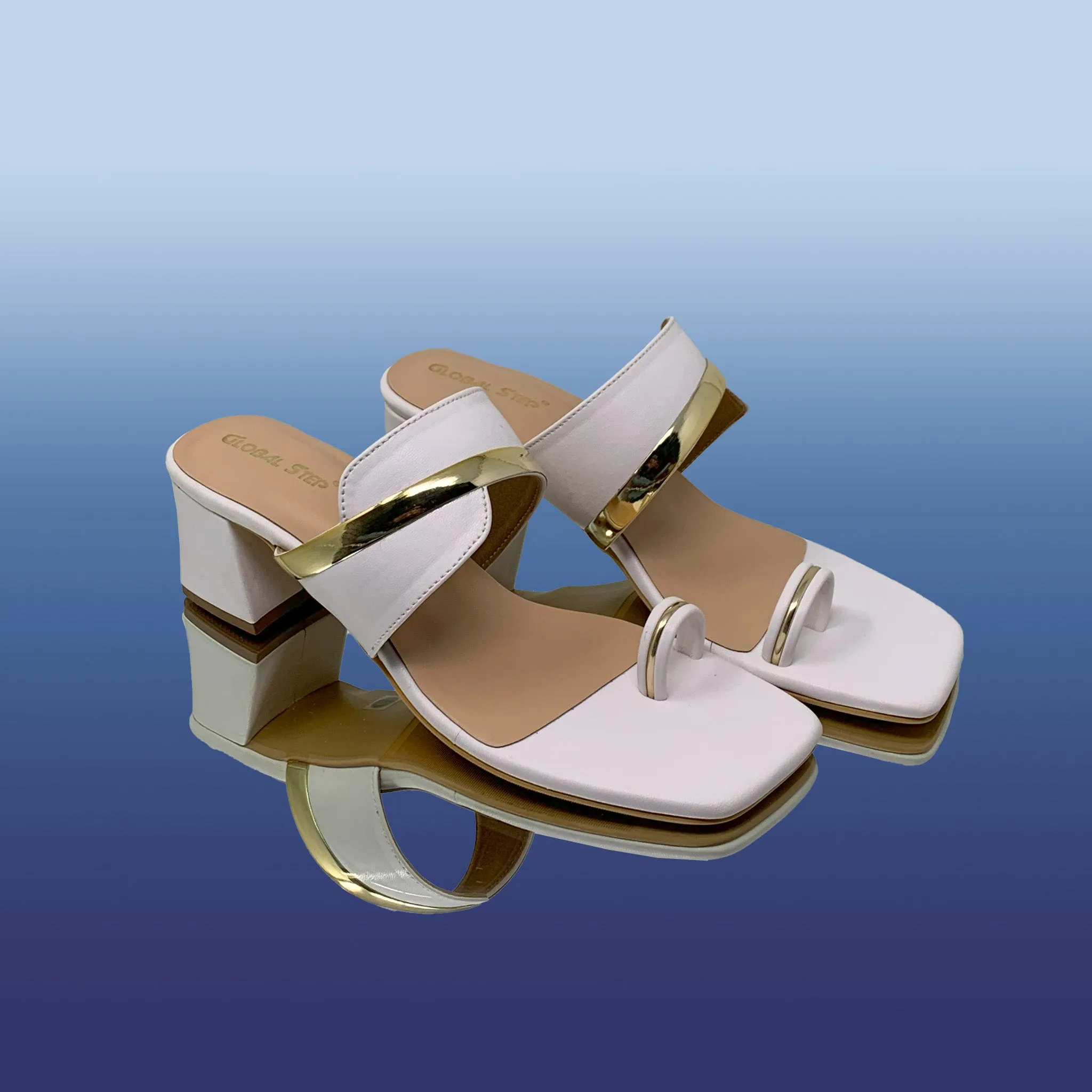 Sleek White Open-toe Heels