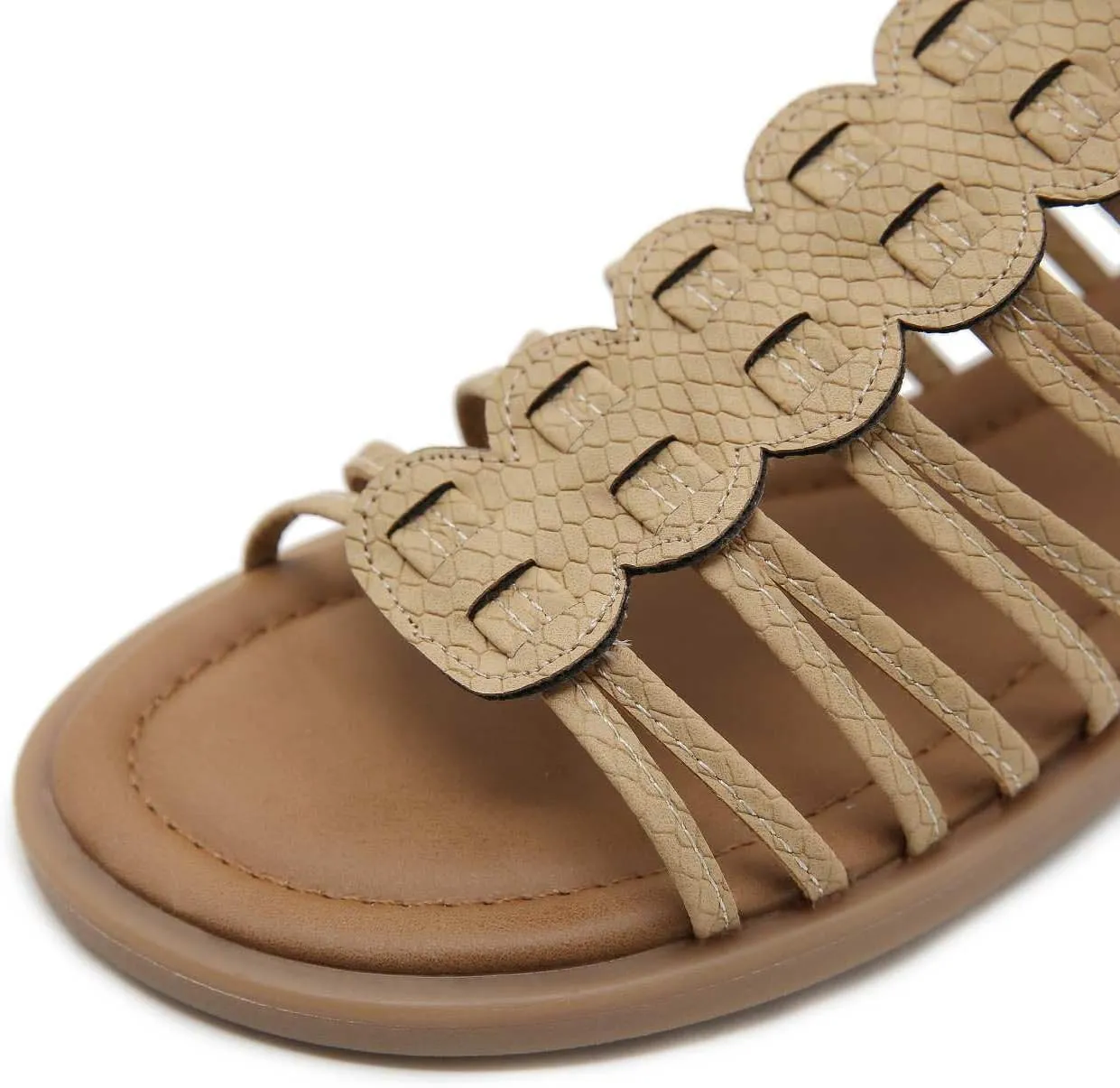 Soft Leather Roman Sandals Women 2024 Summer New Soft Sole Outwear Fisherman Strappy Thongs Open Toe Back Zip Beach Shoes