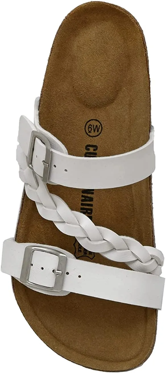 Stone Braided Soft Cork Buckle Summer Sandals