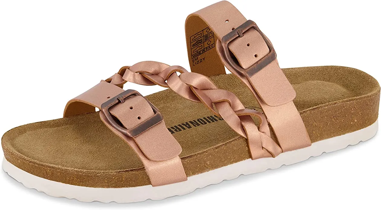 Stone Braided Soft Cork Buckle Summer Sandals