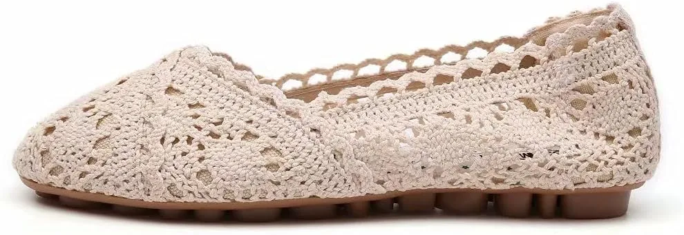 Stunner Women's Cut Out Breathable Lace Ballet Flats