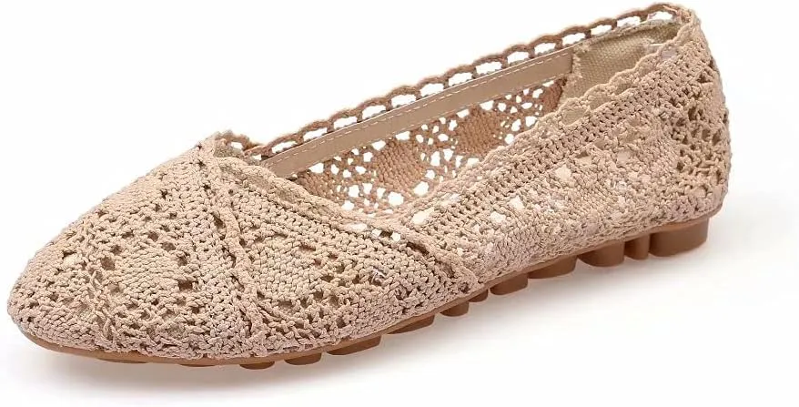 Stunner Women's Cut Out Breathable Lace Ballet Flats