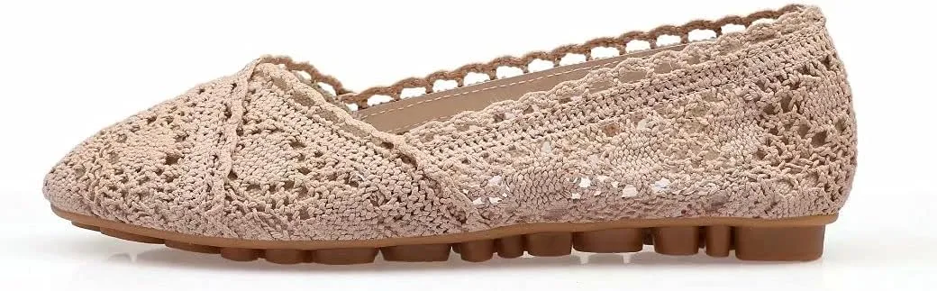 Stunner Women's Cut Out Breathable Lace Ballet Flats