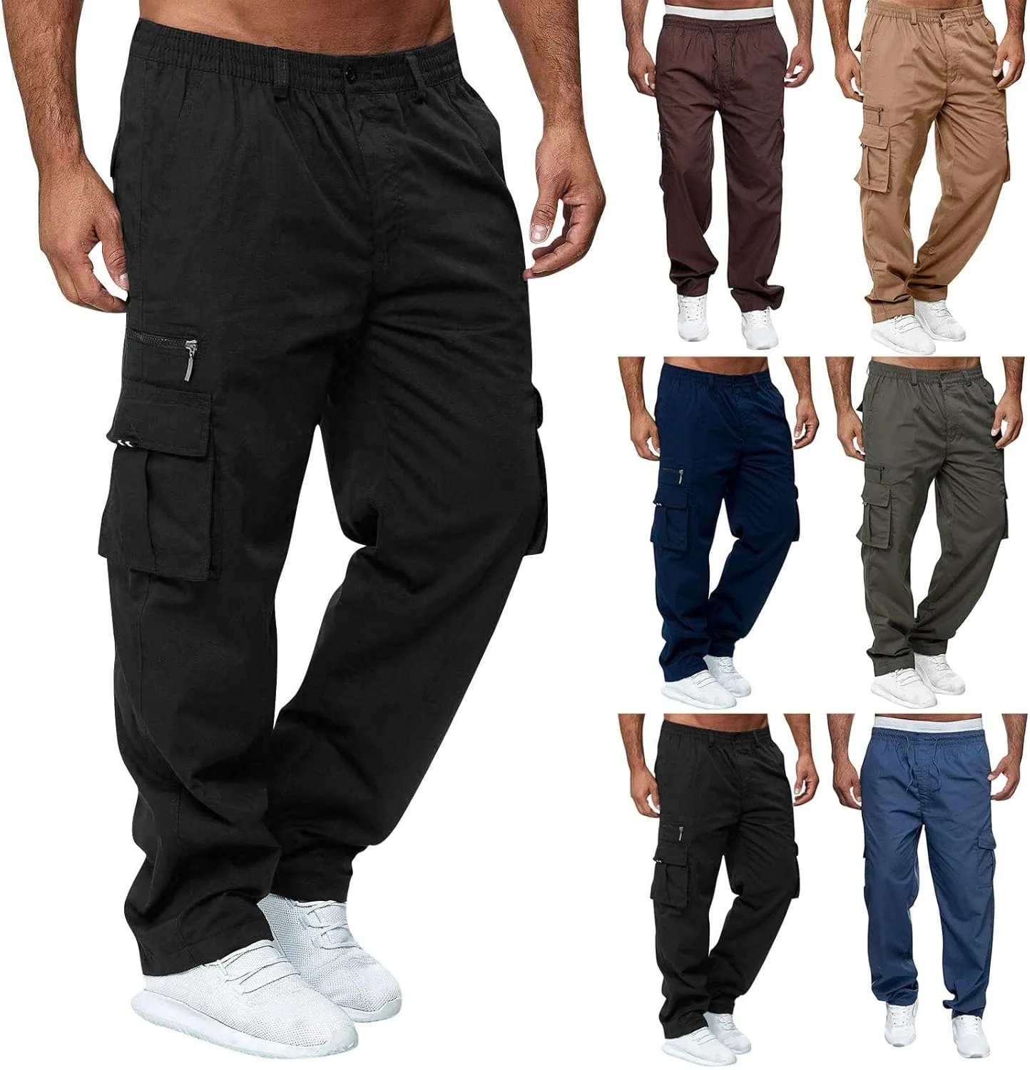 Tactical Pants for Men Military Lightweight Fishing Cargo Pants Relaxed Fit Waterproof Workout Ripstop Work Pants