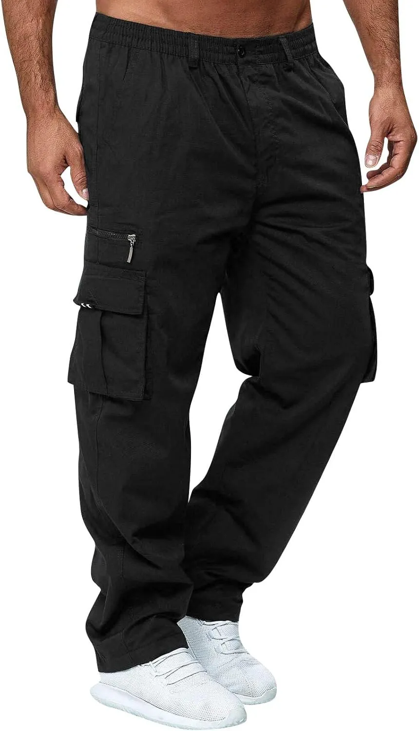 Tactical Pants for Men Military Lightweight Fishing Cargo Pants Relaxed Fit Waterproof Workout Ripstop Work Pants
