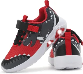 Toddler Boys Light Up Shoes Lightweight LED Flashing Breathable Mesh Walking Sneakers for Toddler and Little Kids