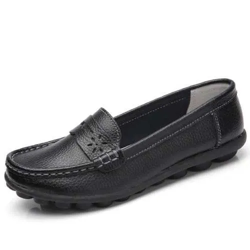 US Size 5-13 Pure Color Soft Sole Round Toe Slip On Flat Loafers
