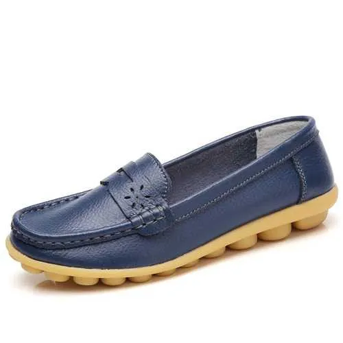 US Size 5-13 Pure Color Soft Sole Round Toe Slip On Flat Loafers