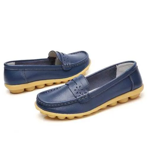 US Size 5-13 Pure Color Soft Sole Round Toe Slip On Flat Loafers