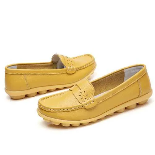 US Size 5-13 Pure Color Soft Sole Round Toe Slip On Flat Loafers