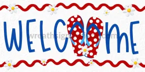 Welcome Flip Flops-Metal Wreath Sign