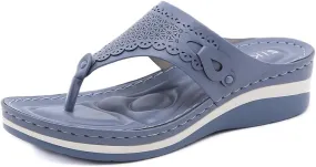 Women's Comfortable Low Heels Wedges Sandals Casual Walking Flipflops Slip On Summer Beach Thong Dress Sandal