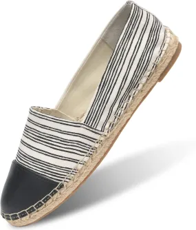 Womens Espadrille Flats Round Toe Slip on Comfortable Loafer Flats Classic Beige Canvas Flats Breathable Casual Shoes
