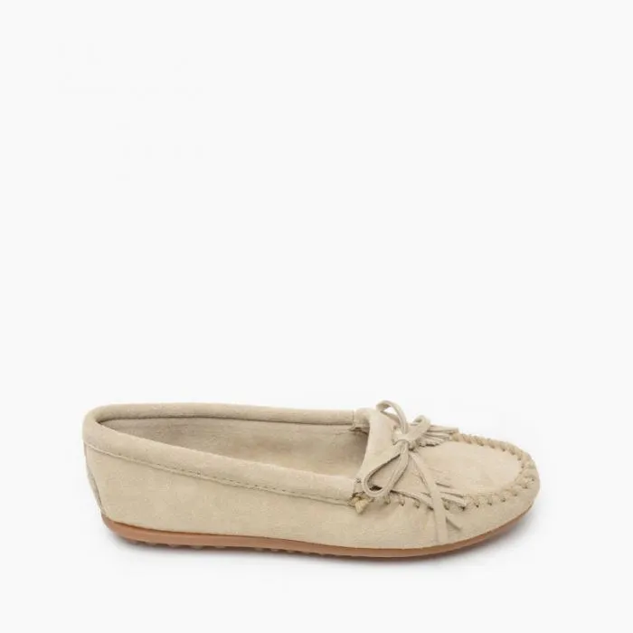 Women's Kilty Hardsole Moccasin in Stone