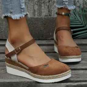 Women's Wedge Casual Fish Mouth Platform Sandals 92344084C