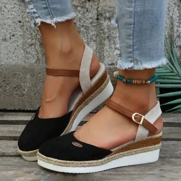 Women's Wedge Casual Fish Mouth Platform Sandals 92344084C