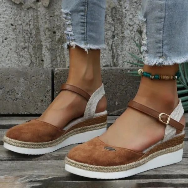 Women's Wedge Casual Fish Mouth Platform Sandals 92344084C