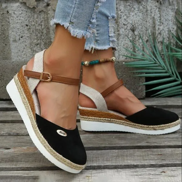 Women's Wedge Casual Fish Mouth Platform Sandals 92344084C